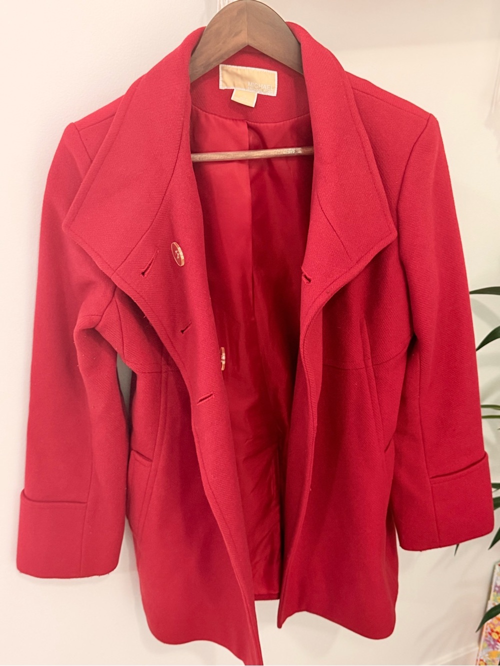 MICHAEL Michael Kors Red Tailored Pea Coat